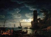 Claude Joseph Vernet Mediterranean Coast Scene with Fishermen and Boats china oil painting artist